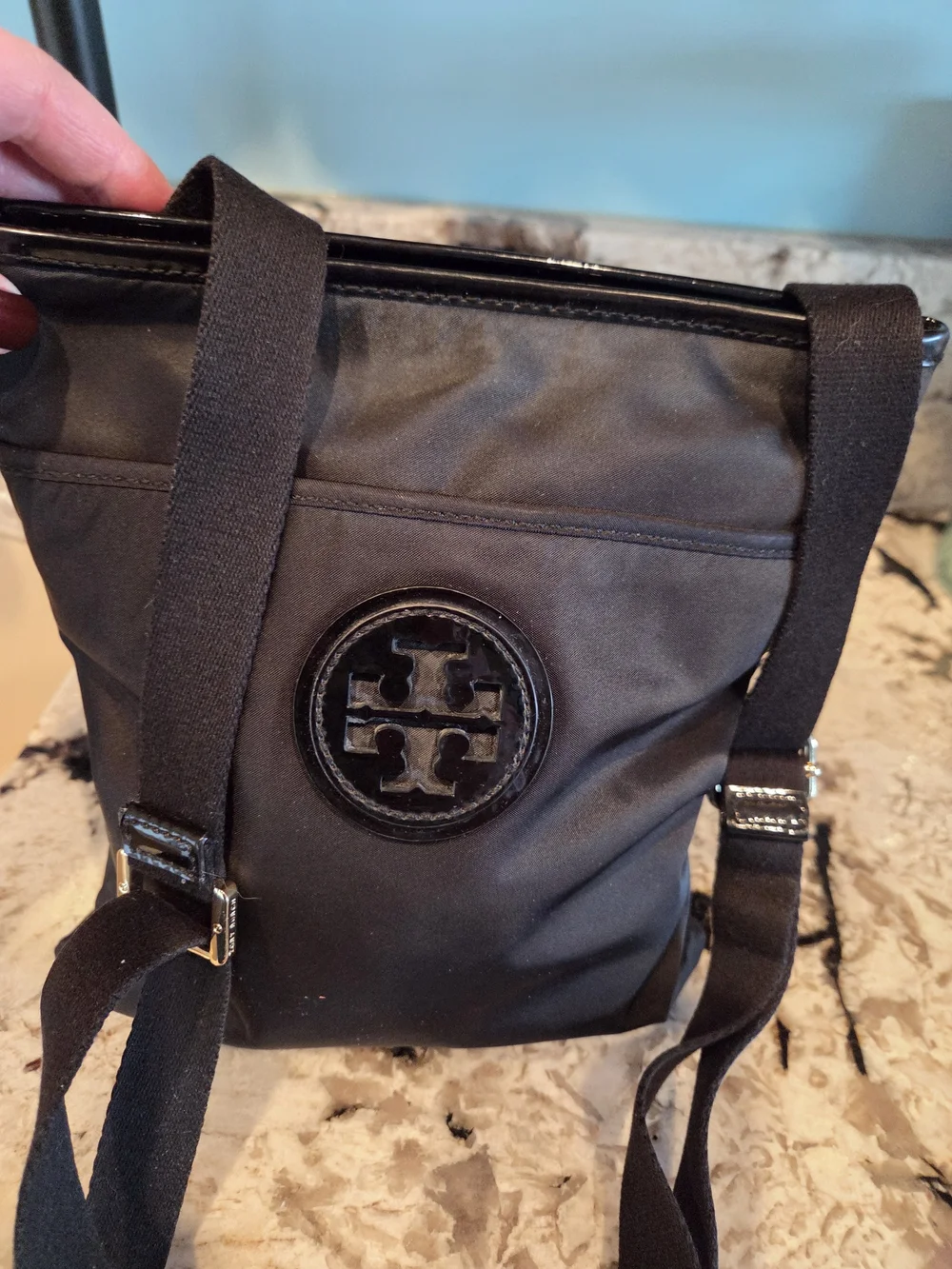 Tory Burch Black Nylon And Leather Crossbody Bag with Wallet